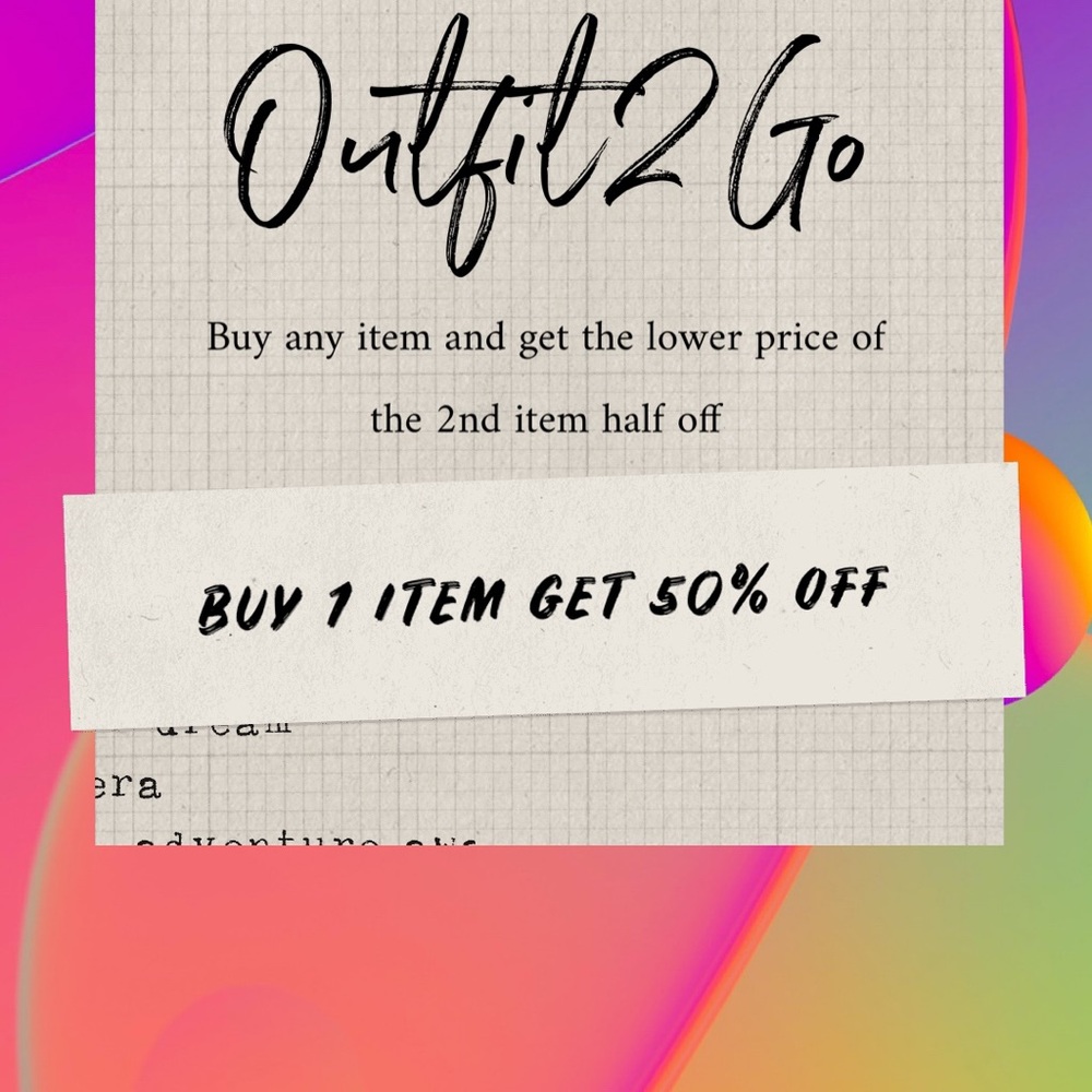 Buy 1 item get 50% off
